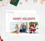 Load image into Gallery viewer, Glitter Dots Holiday Card Mockup; Holiday card with envelope and return address printed on it. 
