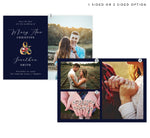 Load image into Gallery viewer, Graceful Navy Save the Date Card with 1 to 3 image spots
