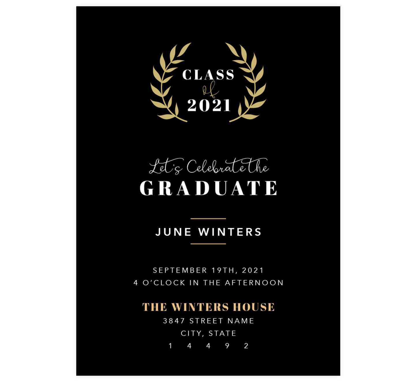 Typography Grad Invitation