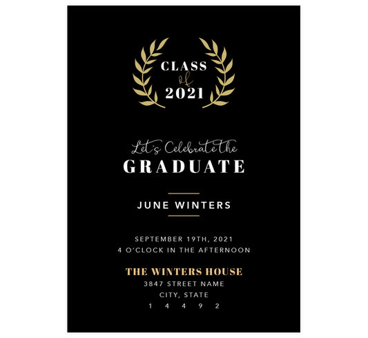Typography Grad Invitation