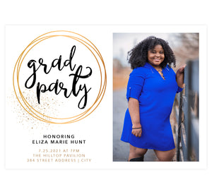 Gold Grad Party Invitation