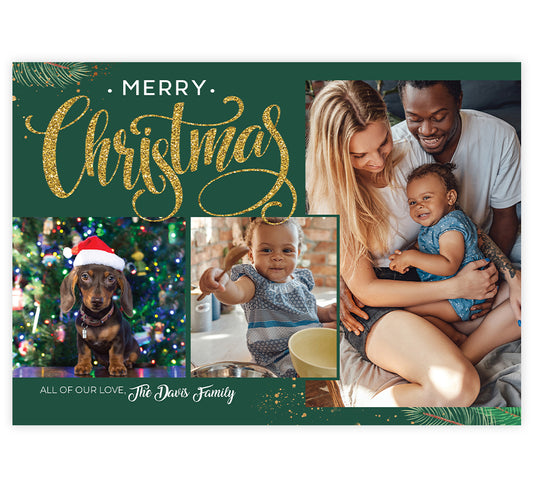 Christmas Glitter Holiday Card