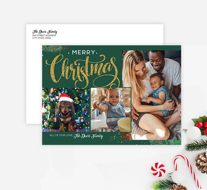 Christmas Glitter Holiday Card