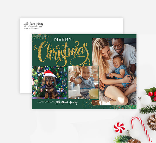 Christmas Glitter Holiday Card