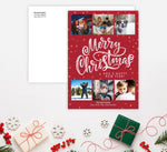Load image into Gallery viewer, Hand Drawn Christmas Card Mockup; Holiday card with envelope and return address printed on it. 
