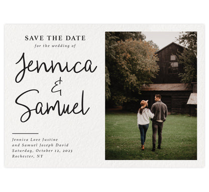Modern Script Save The Date