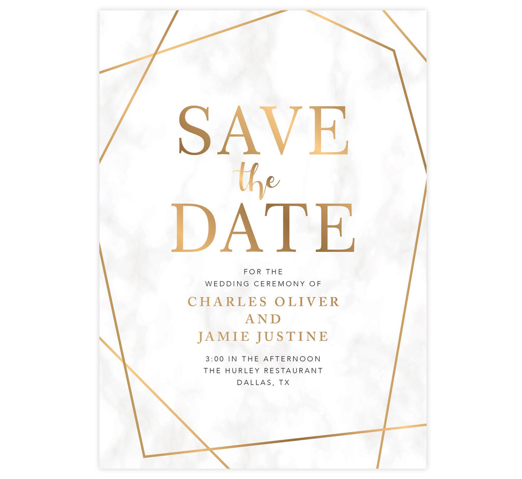 Precious Marble Save the Date Card