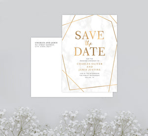 Precious Marble Save the Date Card Mockup