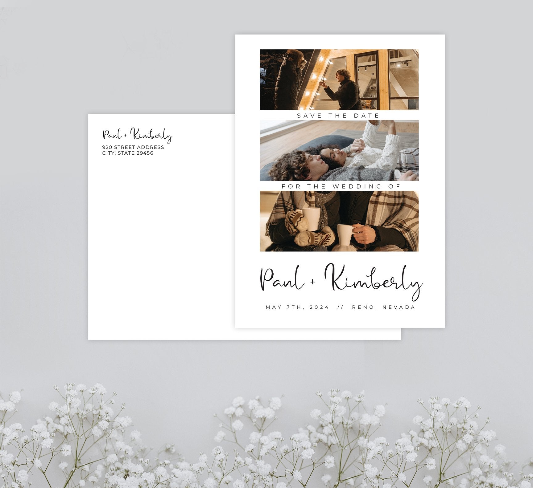 Pure and Simple Save the Date Card Mockup