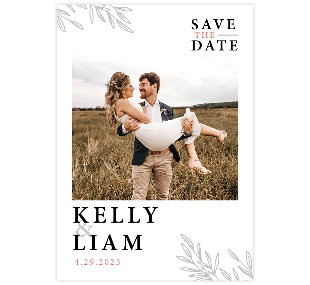 Stunning Love Save the Date Card with 1 image spots