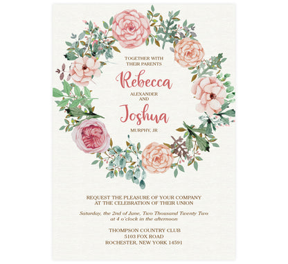 Rose Wreath Invitation