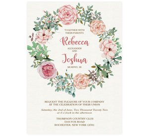 Rose Wreath Invitation