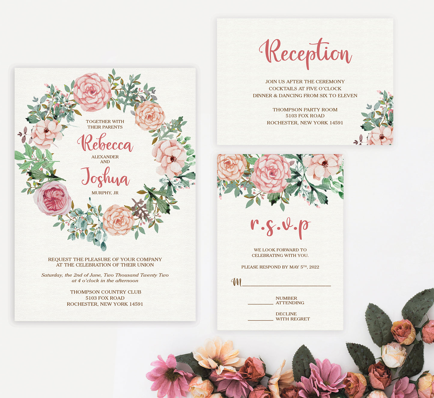 Rose Wreath Invitation