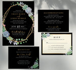 Load image into Gallery viewer, Succulent Frame Wedding Invitation and Set Mockup
