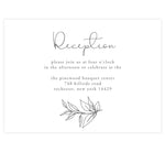Load image into Gallery viewer, Hand Drawn Frame wedding reception card; white background with black hand drawn greenery 
