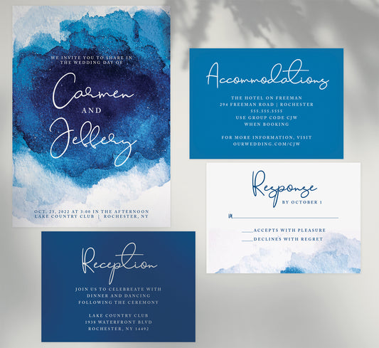 Dramatic Blue Wedding Set