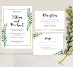 Load image into Gallery viewer, Gold Frame with Greenery Wedding Set Mockup
