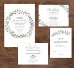 Load image into Gallery viewer, Lavender Wreath wedding set mockup
