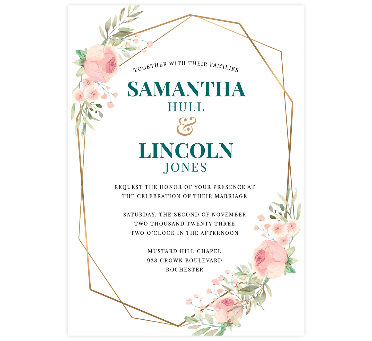 Pink and Teal Invitation
