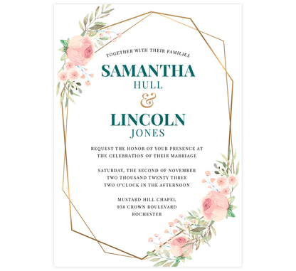 Pink and Teal Invitation
