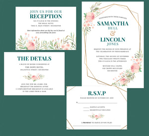 Pink and Teal RSVP