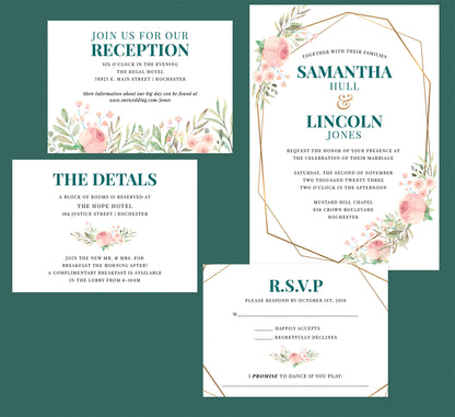 Pink and Teal Reception