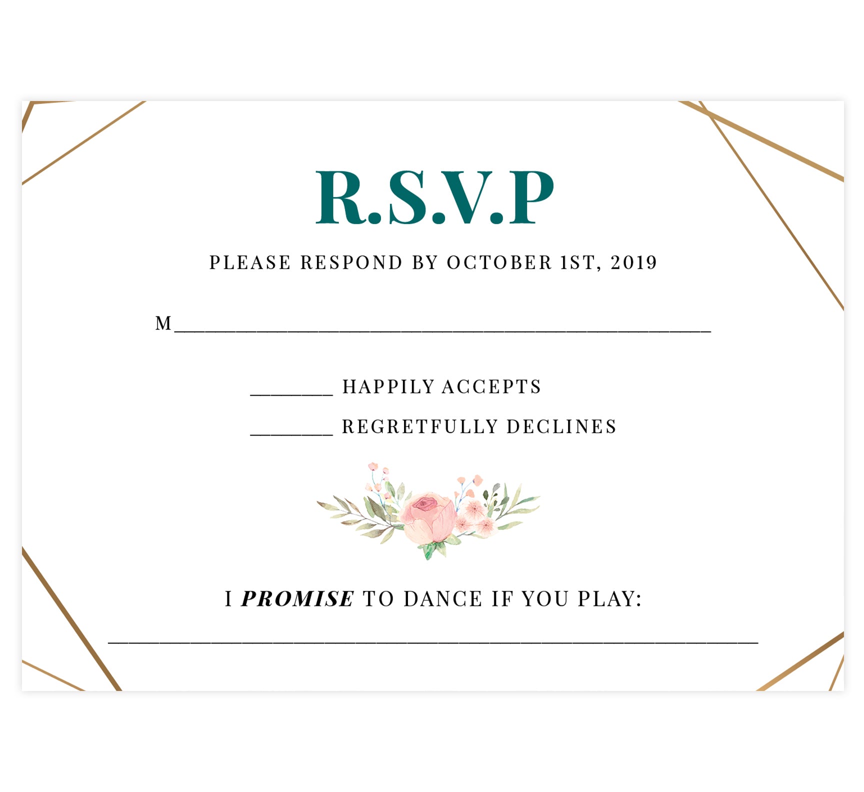 Pink and Teal RSVP