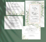 Load image into Gallery viewer, Frame of Leaves Wedding Invitation and Set Mockup
