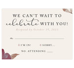 Load image into Gallery viewer, Floral Love Wedding RSVP Card, cream background with black text
