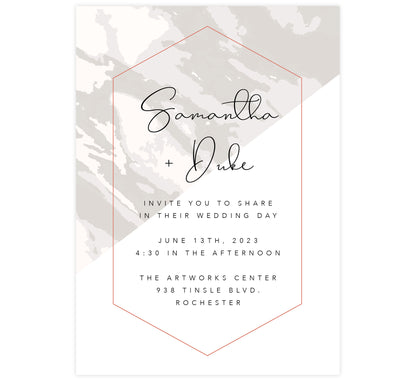 Coral Color Pop Invitation