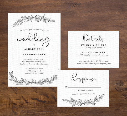 Hand Drawn Ceremony wedding set mockup