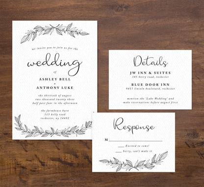 Hand Drawn Ceremony wedding set mockup