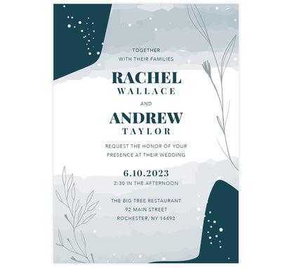 Deckled Blues Invitation