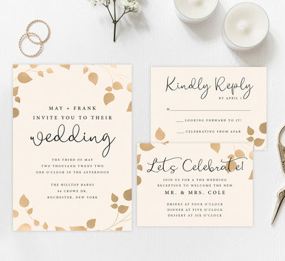 Elegant celebration wedding set mockup