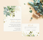 Load image into Gallery viewer, Greenery with Gold wedding set mockup
