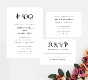 Floral Vows wedding invitation and set