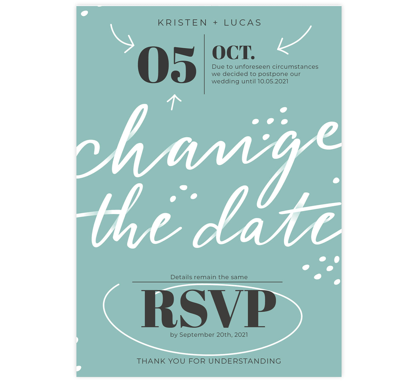 Typography Postponed Card