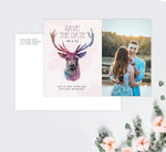 Load image into Gallery viewer, Watercolor Deer Save the Date Card Mockup
