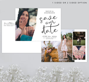 Wedding White Save the Date Card Mockup