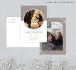 Load image into Gallery viewer, White and Bello Save the Date Card Mockup
