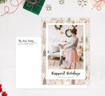 Load image into Gallery viewer, Woodland Holiday Card Mockup; Holiday card with envelope and return address printed on it. 

