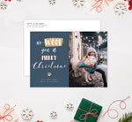 Load image into Gallery viewer, Woof Holiday Card Mockup; Holiday card with envelope and return address printed on it. 
